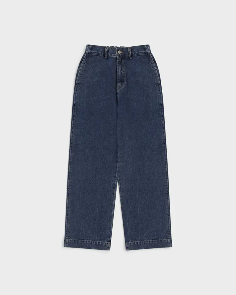 Washed Loose Denim Mid Blue