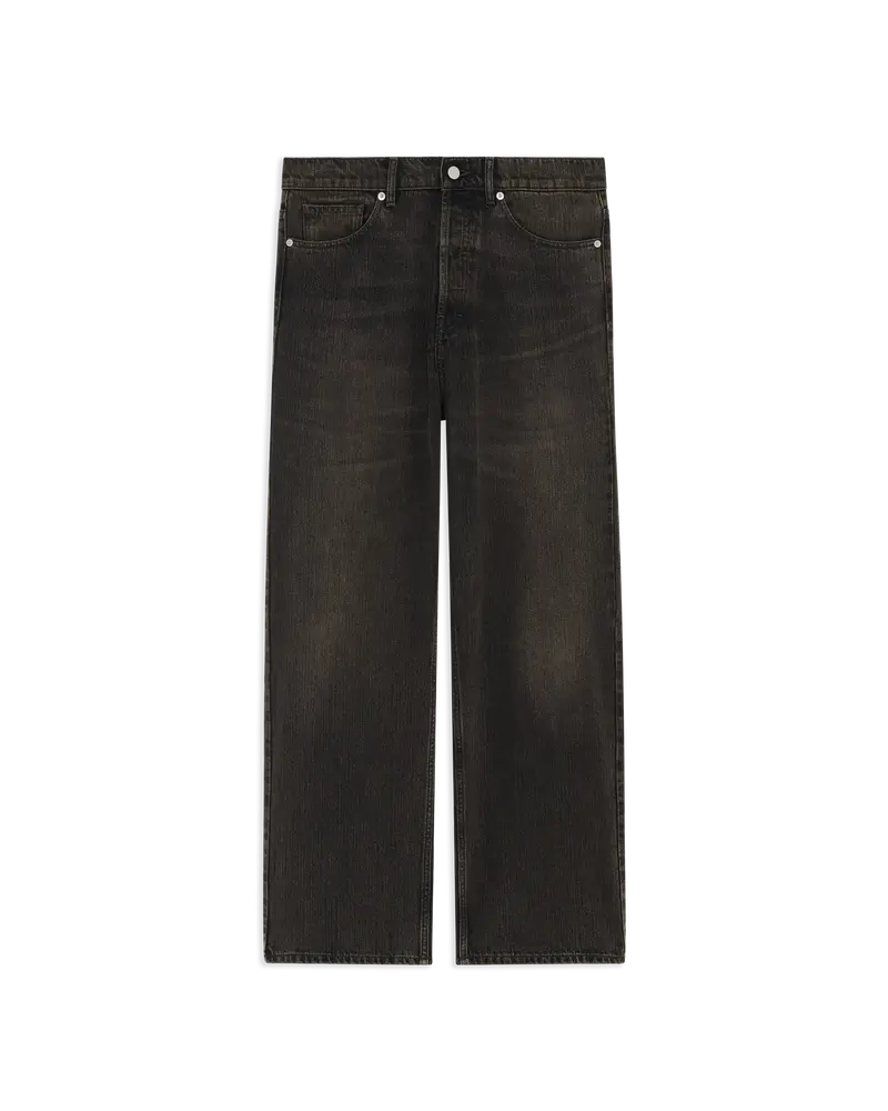 Washed Straight Denim Pants