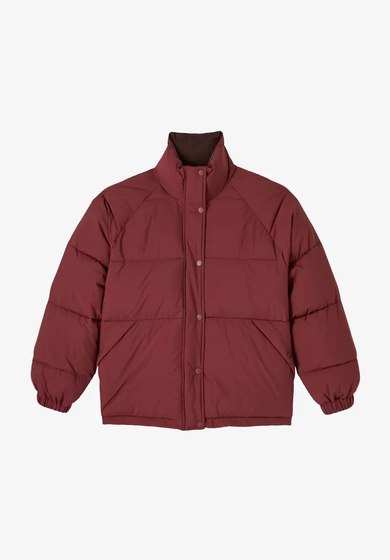Wasserabweisende bordeauxrote Daunenjacke