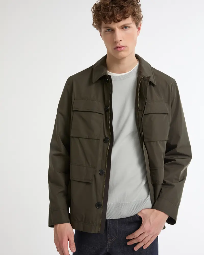 Waterproof technical fabric safari jacket