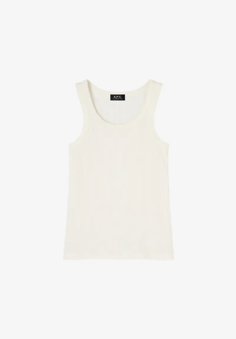 Weißes Tanktop aus Bio-Baumwolle