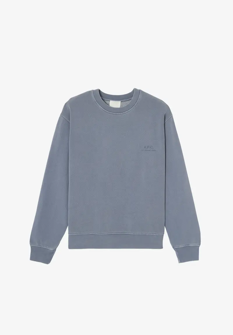 Weit geschnittenes, graublaues Sweatshirt mit kleinem A.P.C.-Logo