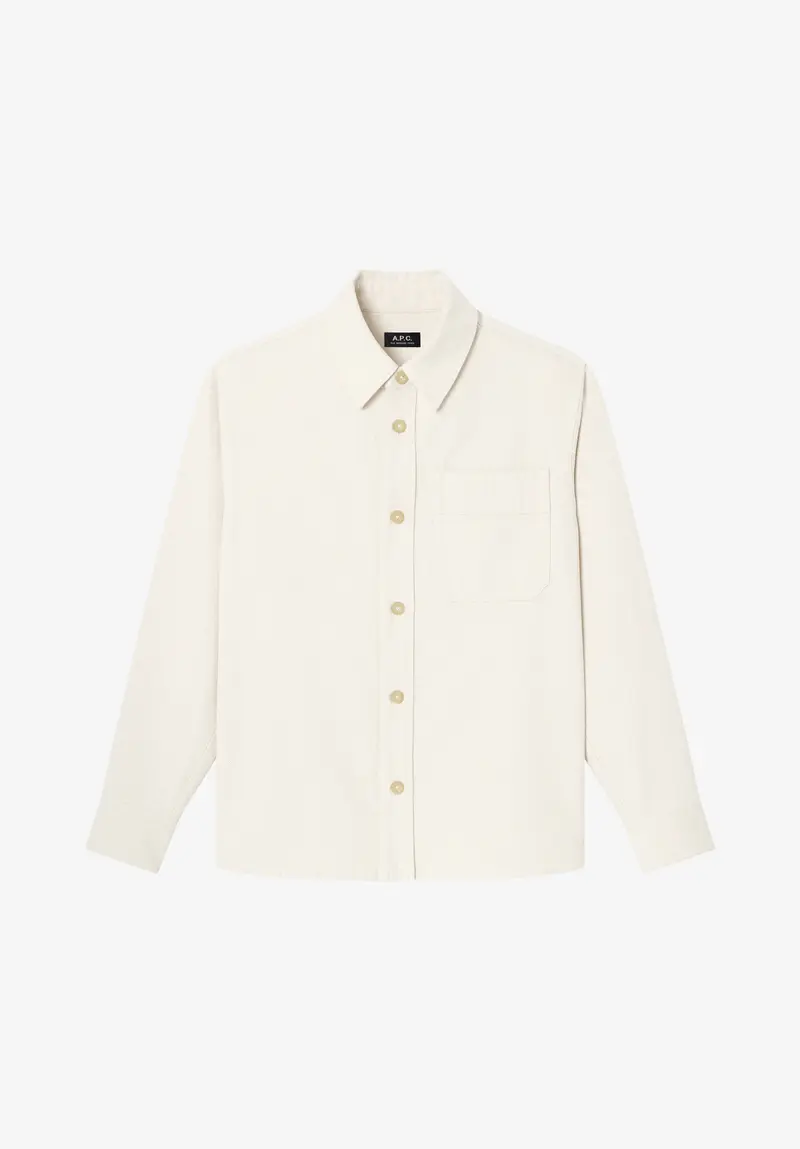 Weites cremeweißes Denim-Overshirt