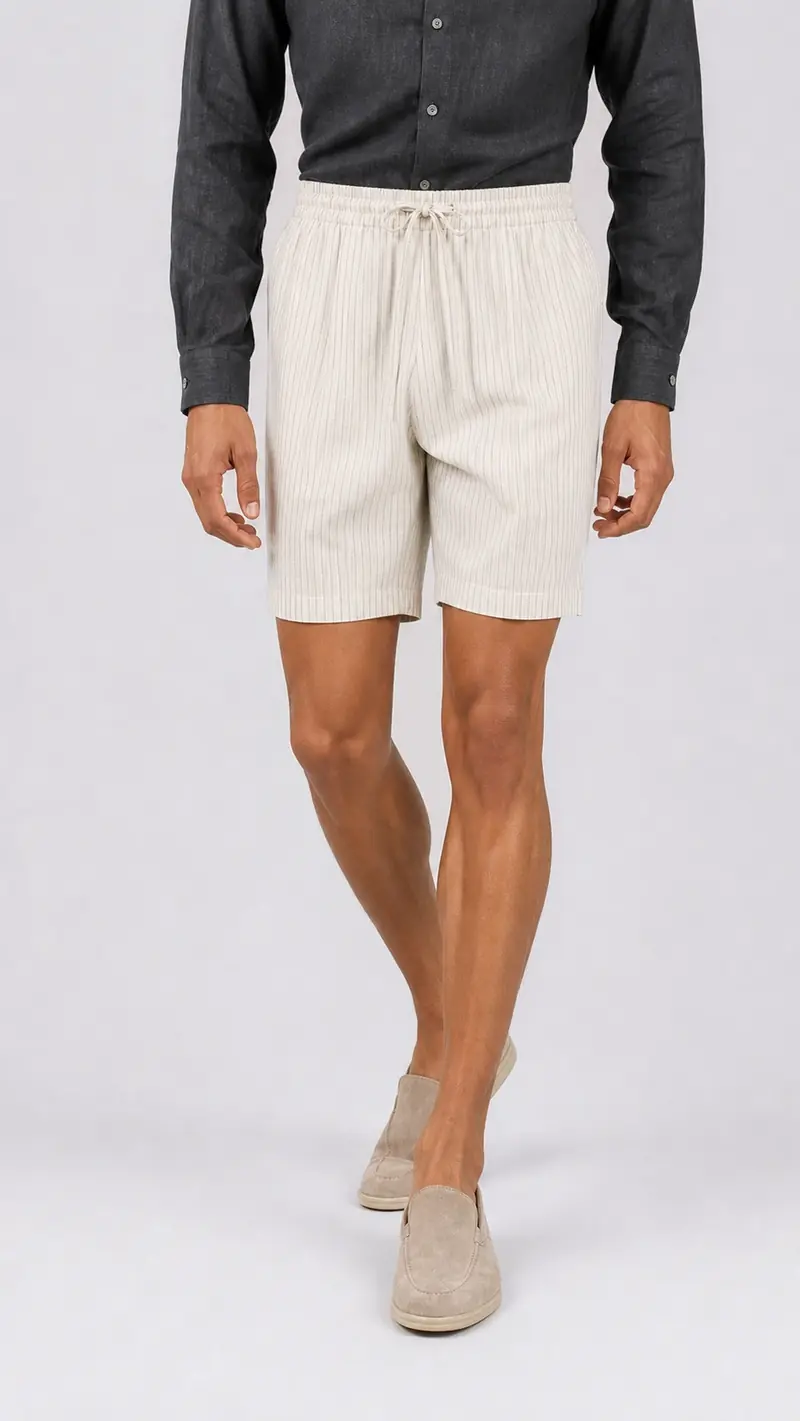 White Lyocell Shorts