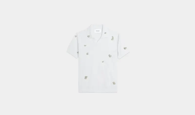 WHITE WASHI POLO SHIRT