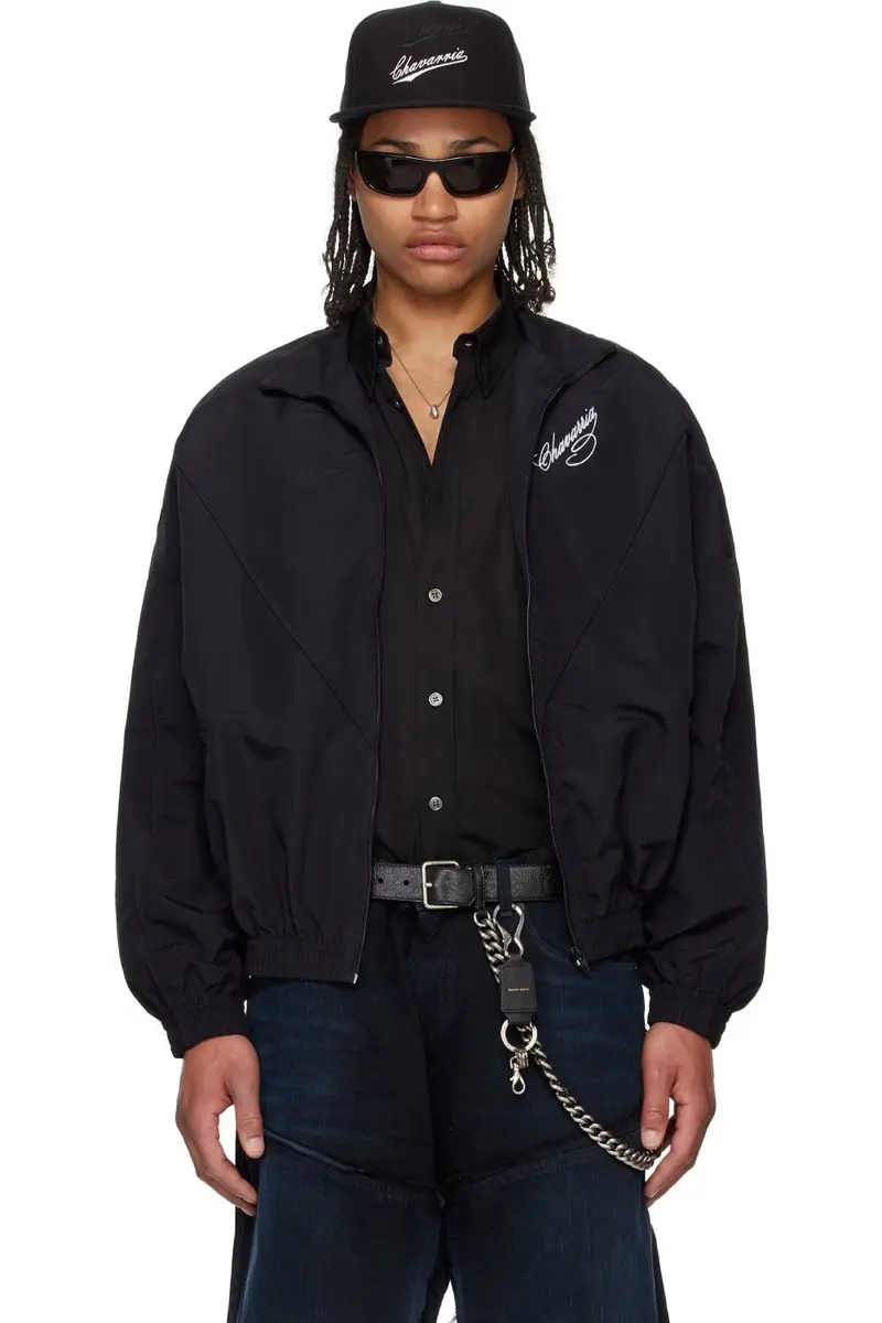 Willy Chavarria Ruff Rider Track Jacket Black