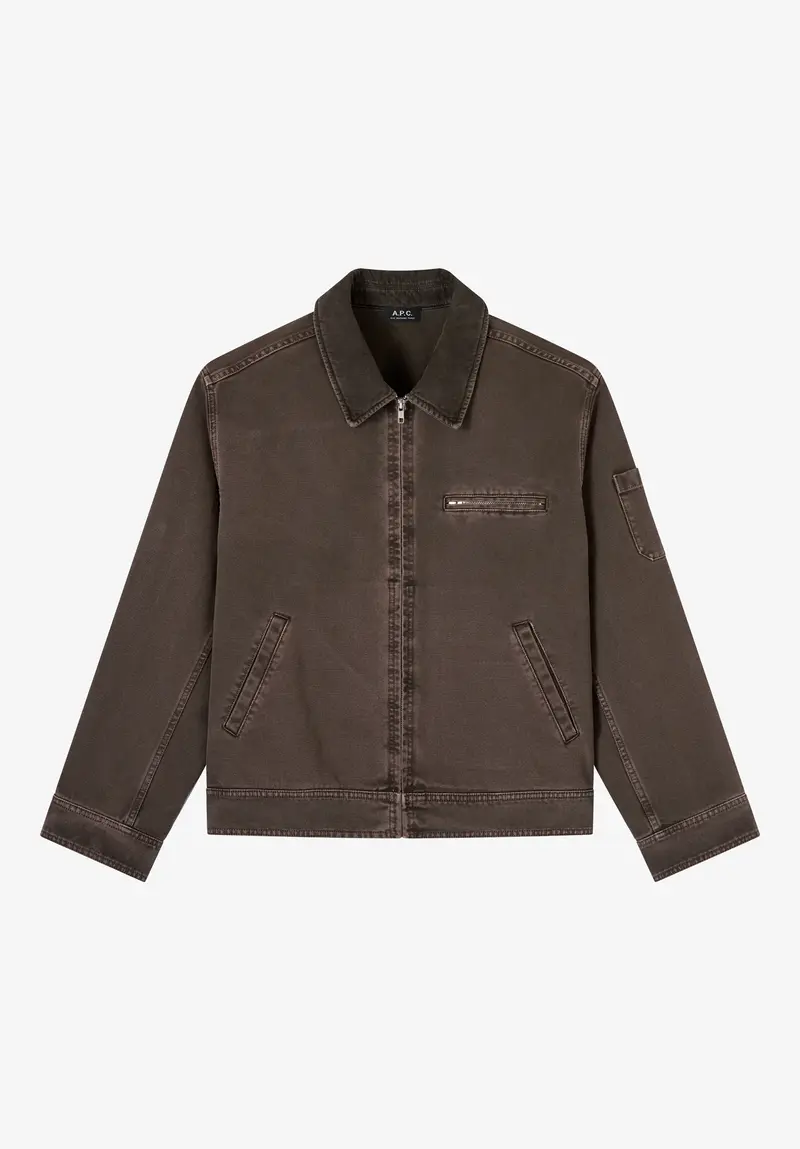Workwear-Blouson aus braunem Canvas