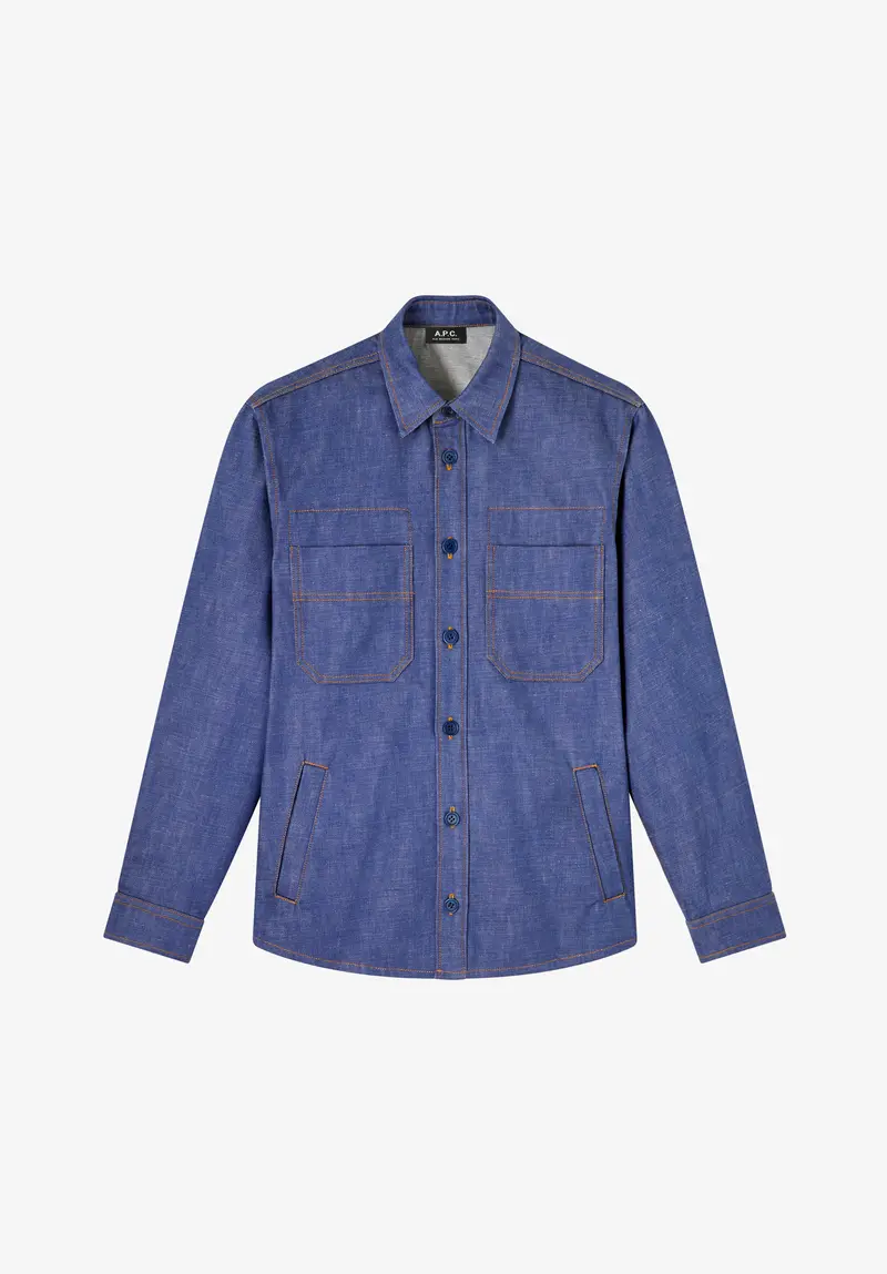 Workwear-Jacke aus blauem Denim