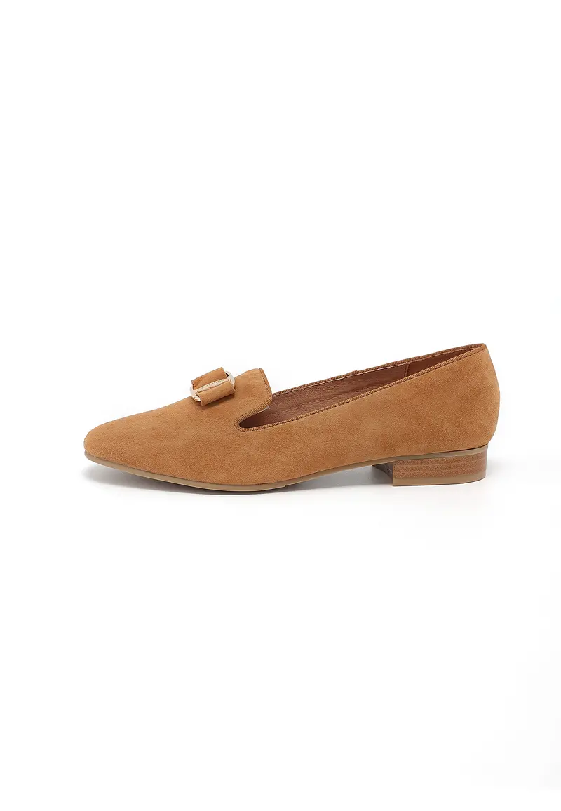 YUNI - Mocassins en cuir Camel à boucle