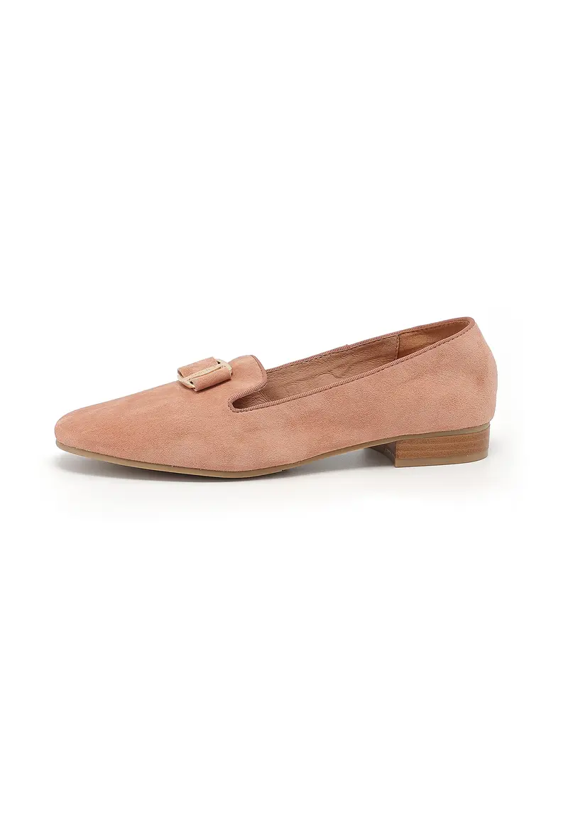 YUNI - Mocassins en cuir Rose Poudré à boucle