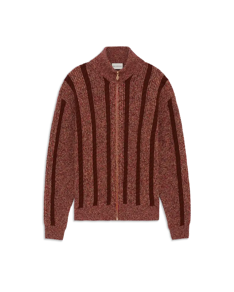 Zipped Torsade Cardigan Ribs